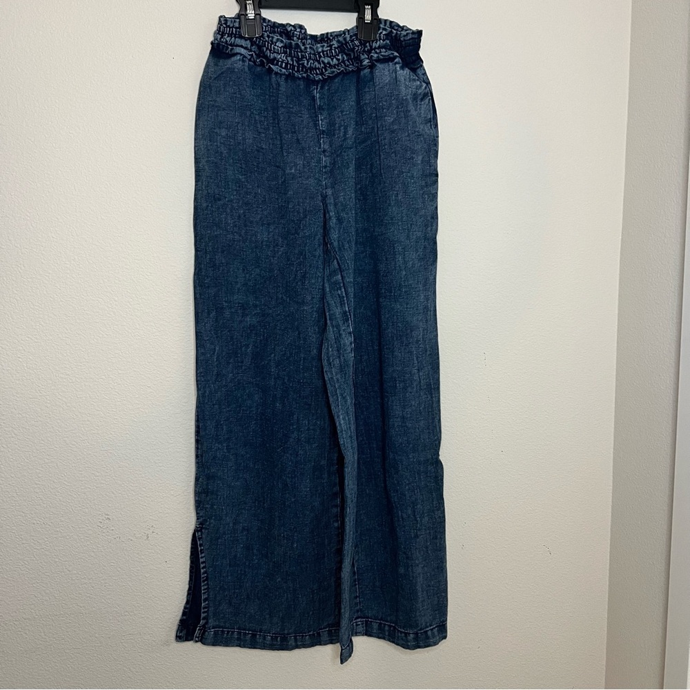 Casual Blue Denim Wide-Leg Pants Anthropologie xxs women